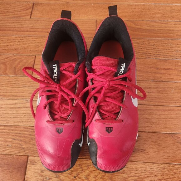 Nike Football Cleats Size 7 Red And Black - Picture 2 of 11